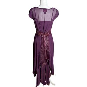 Vtg April Cornell Dress Plum Maxi Dark Feminine Whimsygoth Goth Sheer Women XS-S